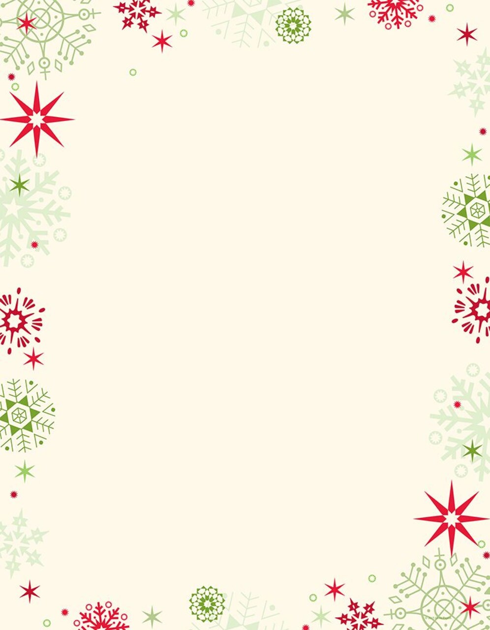 Great Papers! Holiday Stationery Letterhead, Red and Green Flakes, 8.5"x11", Printer Friendly, 80 sheets